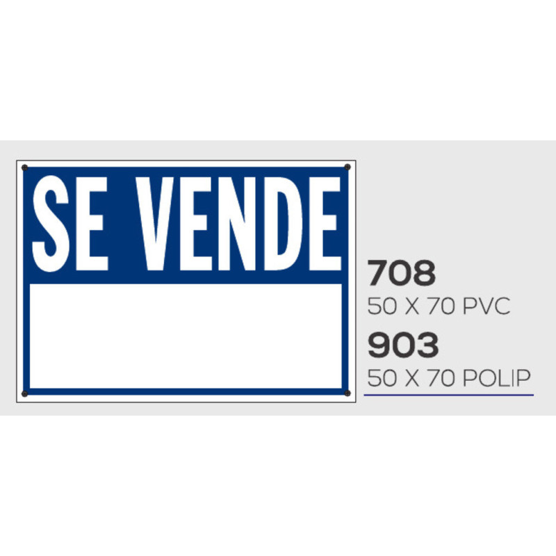 LETRERO POLIPROPILENO ACANALADO 50*70  SE VENDE AZUL MOD.903