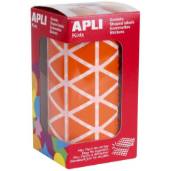 GOMETS TRIANGULARES 20x20x20MM NARANJA ROLLO 2596u. APLI 11493