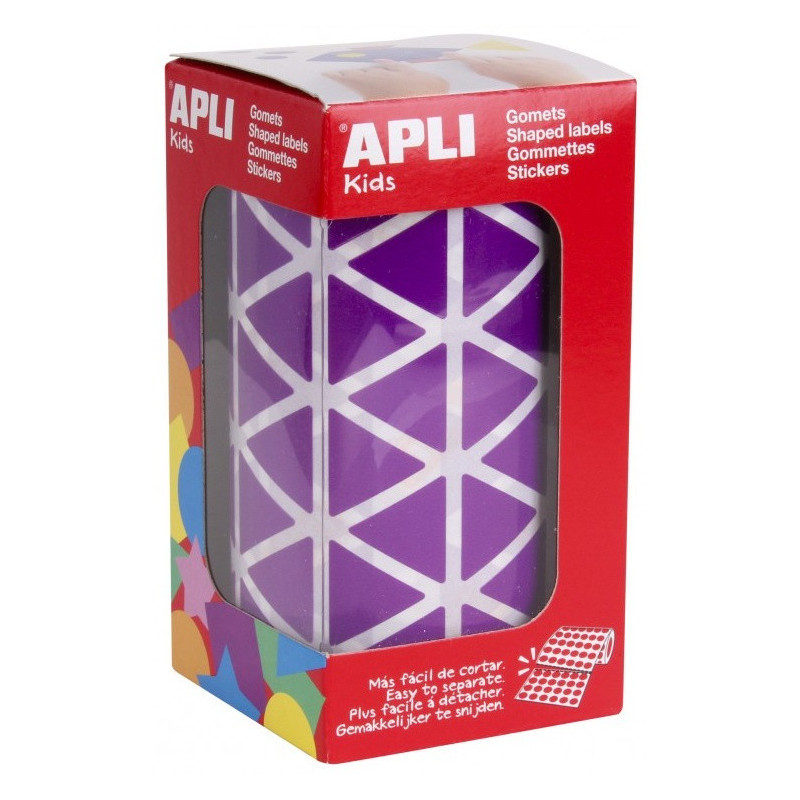 GOMETS TRIANGULARES 20x20x20MM LILA ROLLO 2596u. APLI 11495
