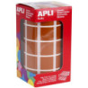 GOMETS CUADRADOS 20x20MM MARRON ROLLO 1770u. APLI 11501