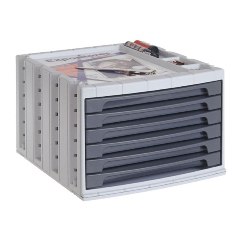 MODULO SOBREMESA 6 BANDEJAS GRAFITO ARCHIVOTEC 6006 ^