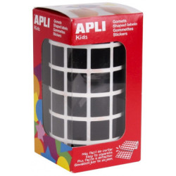 GOMETS CUADRADOS 15x15MM NEGRO ROLLO 2832u. APLI 12480