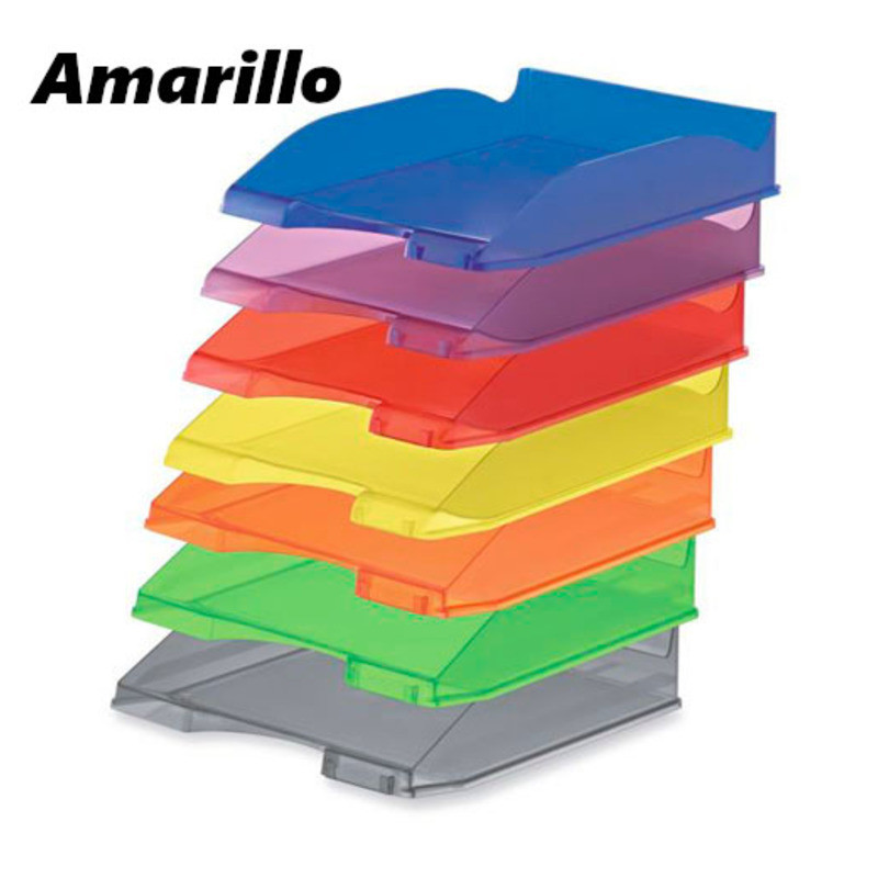 BANDEJA APILABLE FAIBO PLASTICO TRANSLUCIDO AMARILLO 93TR-64