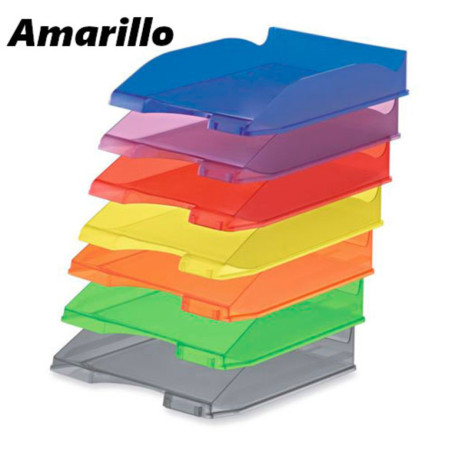 BANDEJA APILABLE FAIBO PLASTICO TRANSLUCIDO AMARILLO 93TR-64