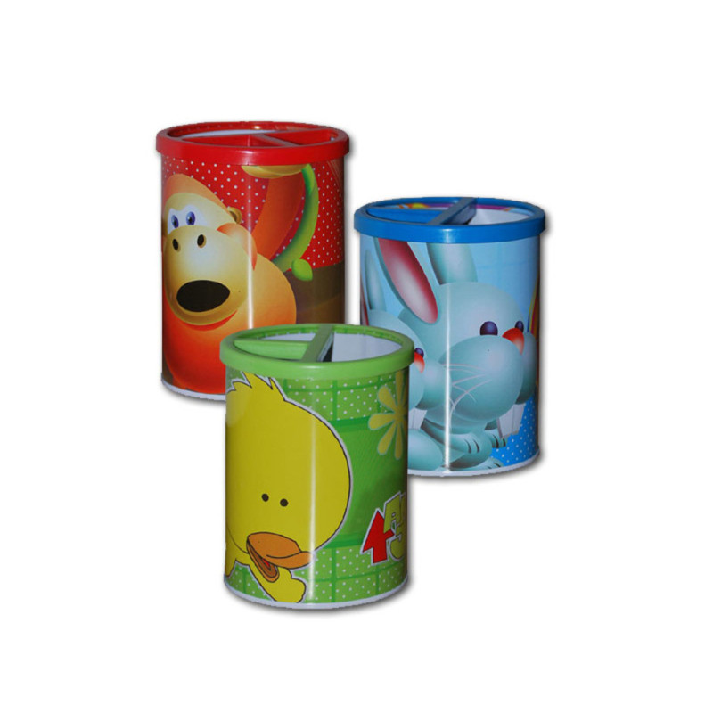 CUBILETE METAL FORCEL DECORADO SURTIDO PTE 12U 0543