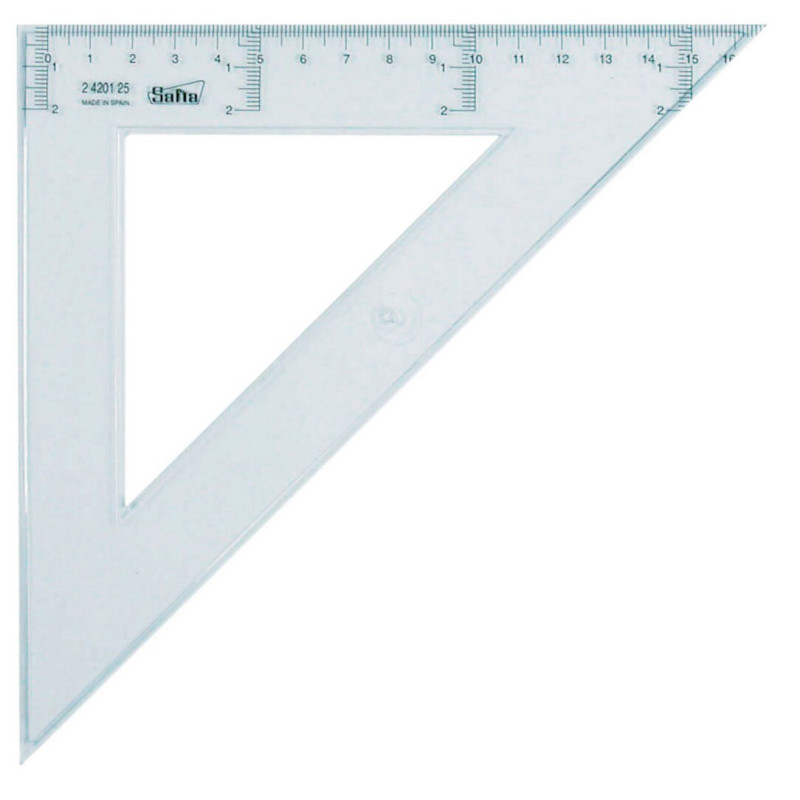 ESCUADRA DE 25 CM CRISTAL SAFTA26 4201925 PTE 20UDS.
