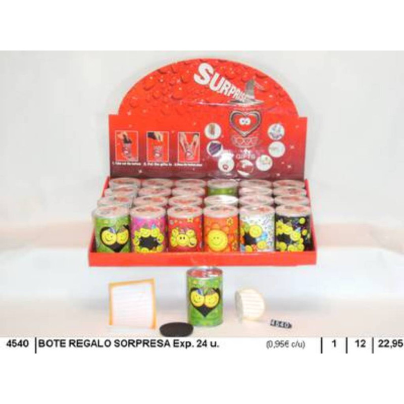 CUBILETE METAL REGALO ABRELATAS SORPRESA 4540 ^