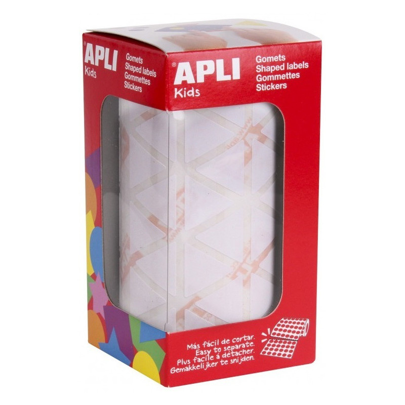 GOMETS TRIANGULARES 20x20x20MM BLANCO ROLLO 2596u. APLI 11906