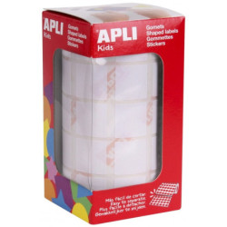 GOMETS CUADRADOS 20x20MM BLANCO ROLLO 1770u. APLI 11907