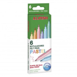 ROTULADOR ALPINO PASTEL FINO 6 COLORES AR001004