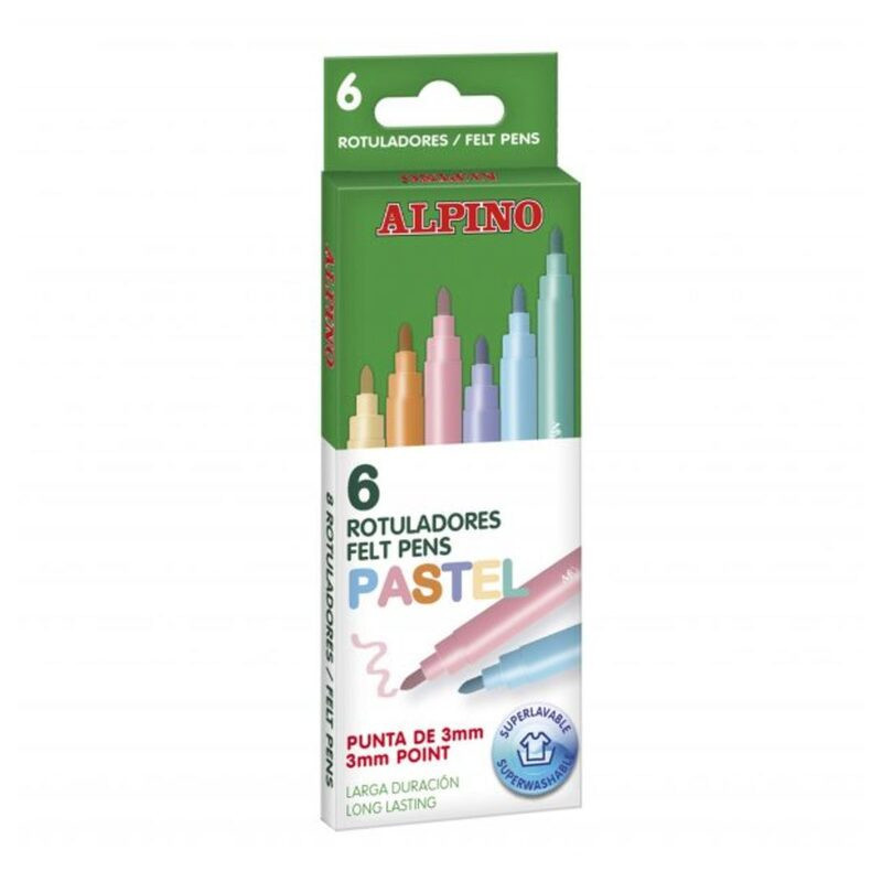 ROTULADOR ALPINO PASTEL FINO 6 COLORES AR001004