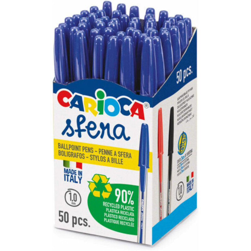 BOLIGRAFO CARIOCA SFERA CAPUCHA AZUL C/50U 41643/02