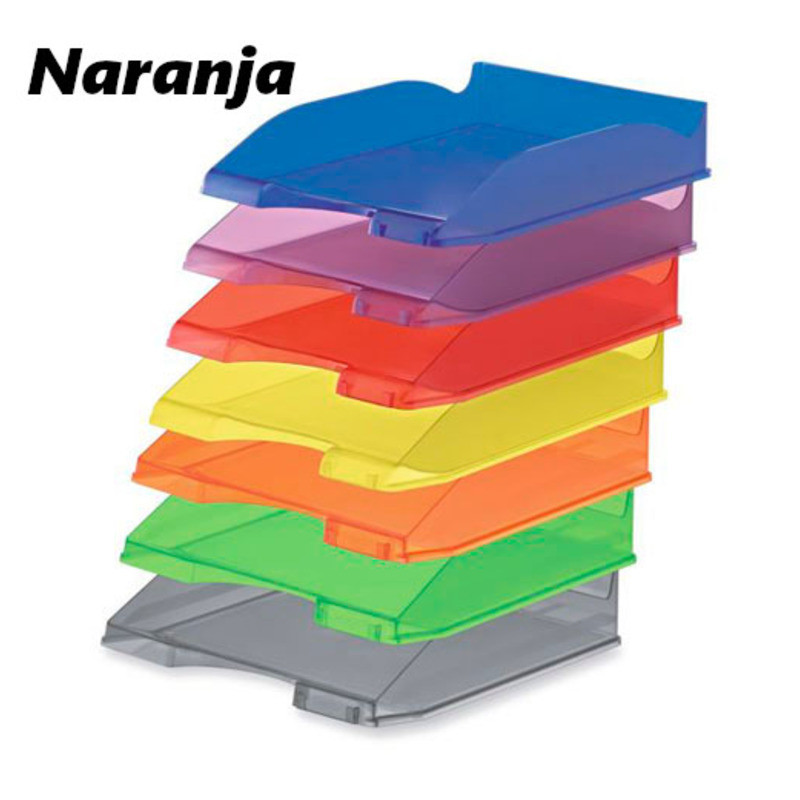 BANDEJA APILABLE FAIBO PLASTICO TRANSLUCIDO NARANJA 93TR-61