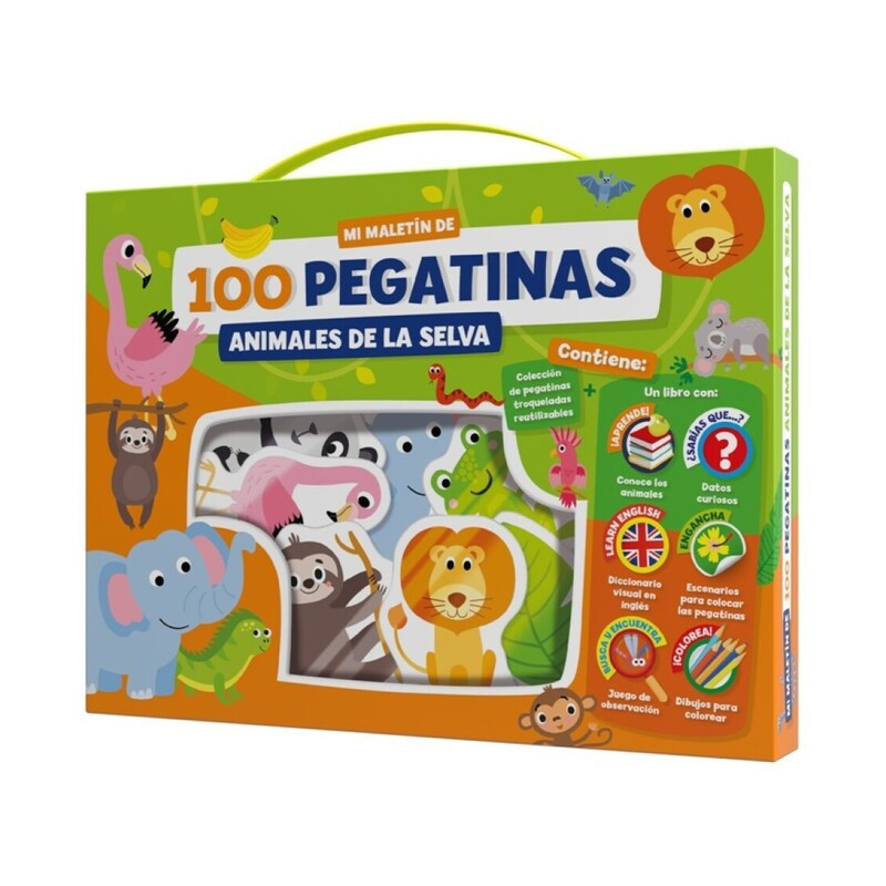 JUEGO IMAGILAND MALETIN 100 PEGATINAS ANIMALES EN LA SELVA PTC010