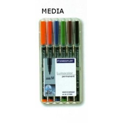 ROTULADOR STAEDTLER LUMOCOLOR MEDIO 6 COLORES 317WP6