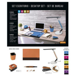 JUEGO OFICINA SENFORT19 SOHO 6 PIEZAS C/FLEXO COLOR NARANJA 20894