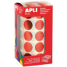 GOMETS METALIZADOS REDONDOS 20MM ROJO ROLLO 1770u. APLI 12049
