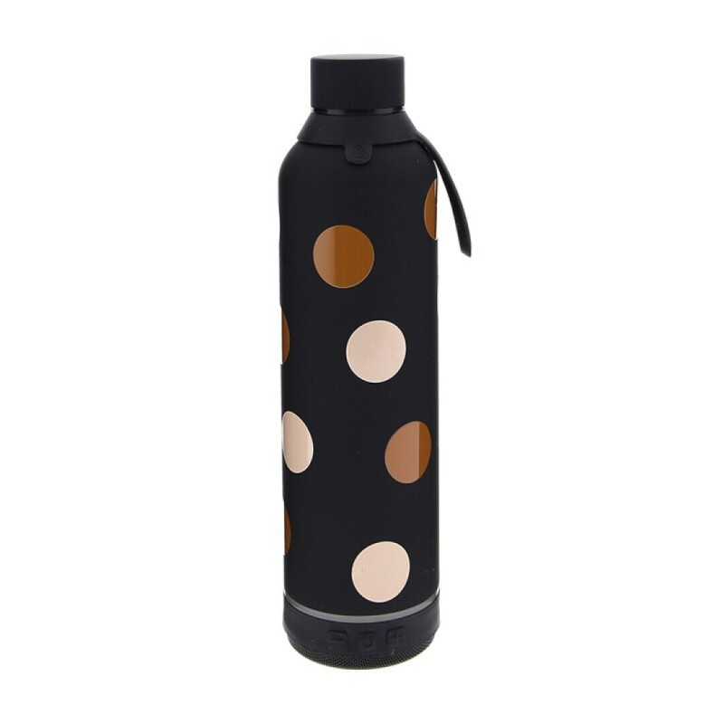 BOTELLA TERMO AUREA 600ML CON ALTAVOZ BT BLACK DOTS BTA60132