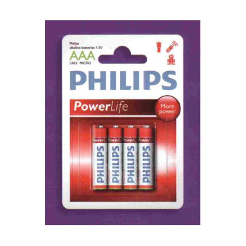 PILA PHILIPS POWERLIFE AAA, LR03 4U