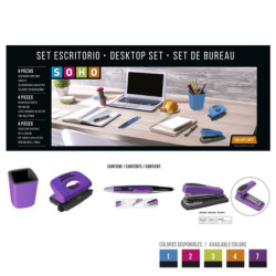 JUEGO OFICINA SENFORT19 SOHO 4 PIEZAS COLOR VIOLETA 20887