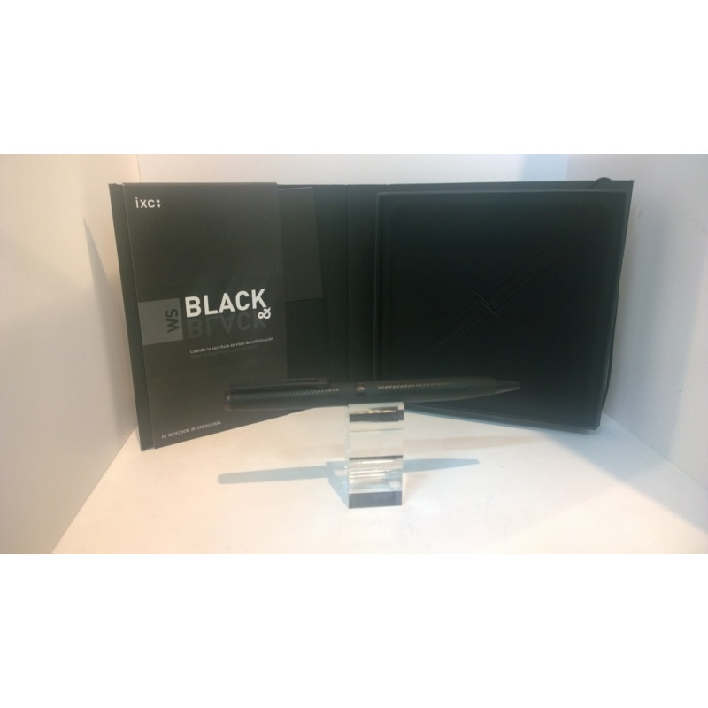 BOLIGRAFO INOXCROM WALL STREET ELEGANCE BLACK TEXTURA 12092 ^