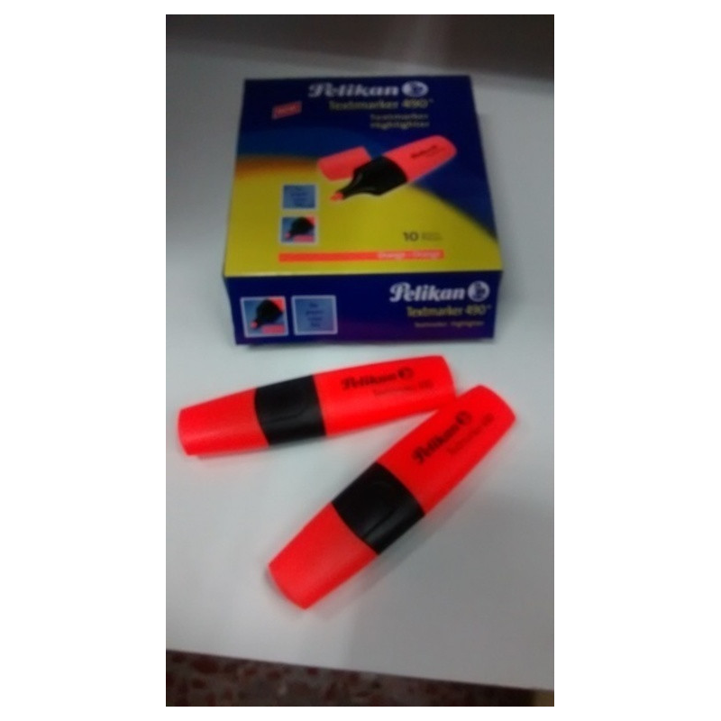 MARCD.FLUOR PELIKAN TEXTMARKER 490 ROJO C/10U