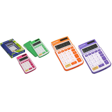 CALCULADORA BISMARK ESCOLAR 8 DIGITOS COLORES SOLAR POESSA 319224
