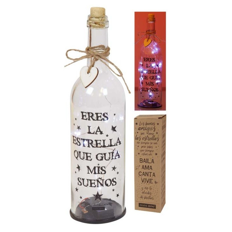 BOTELLA C/LUCES Y MENSAJE ALEX BOG NH-204