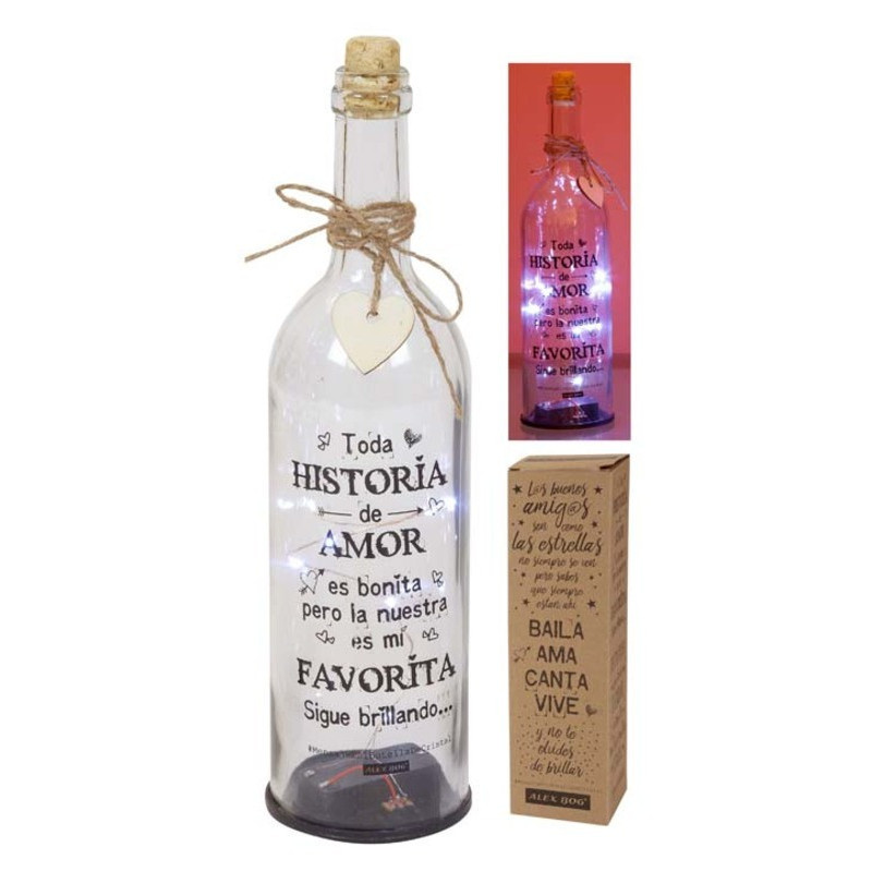 BOTELLA C/LUCES Y MENSAJE ALEX BOG NH-205
