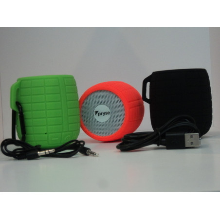 ALTAVOZ PRYSE BLUETOOTH 5W 500MAH GOMA VERDE C/MOSQUETON 9110002 ^