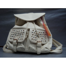 MOCHILA PETATE FUNKYFISH POLIPIEL FUNKY DIVA 35CM BEIG C/TACHUELAS FF133444 ^