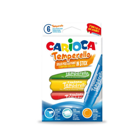 TEMPERA SOLIDA CARIOCA TEMPERELLO 6 COLORES UNIDAD 42739