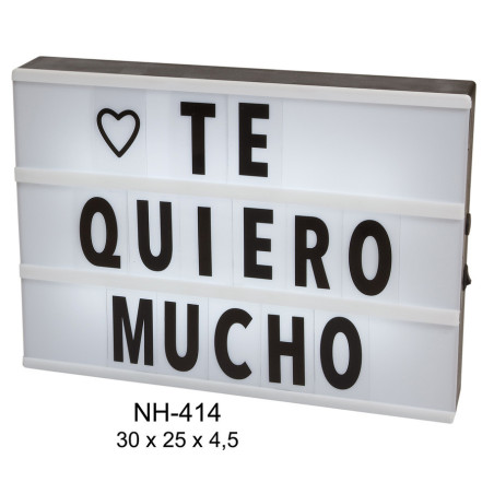 CAJA LUZ ALEX BOG MENSAJE PERSONALIZABLE 84 LETRAS NH-414