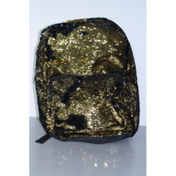 MOCHILA DMMSUPLIES FANTASIA CON LENTEJUELAS DORADA NEGRA PB1610-05