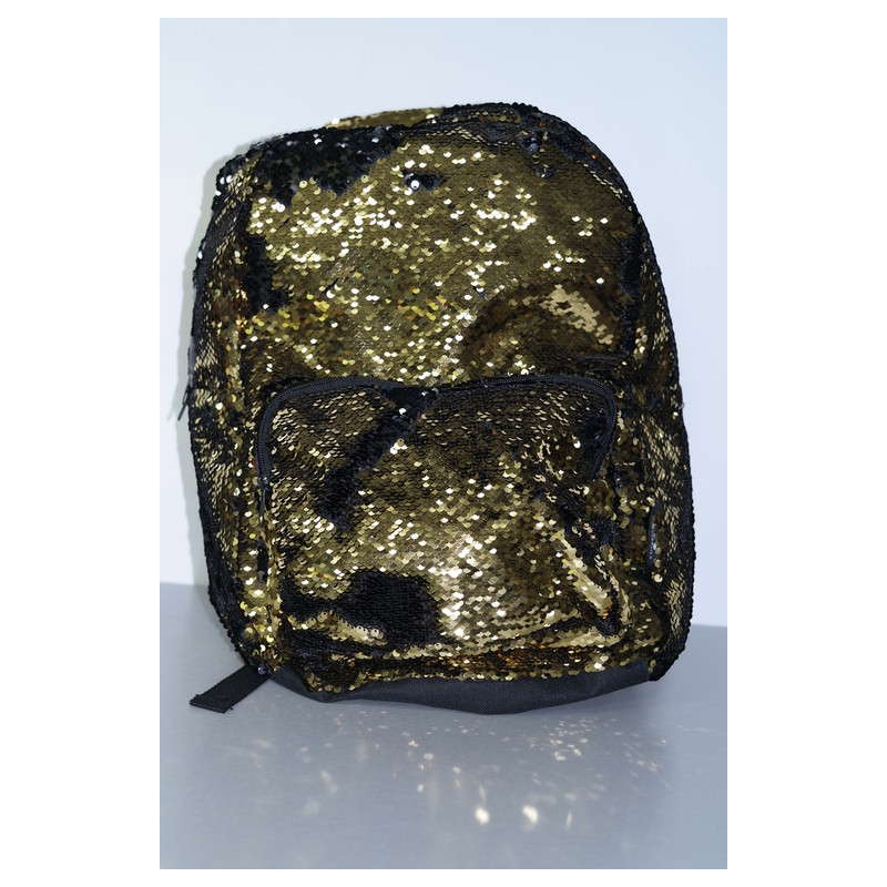 MOCHILA DMMSUPLIES FANTASIA CON LENTEJUELAS DORADA NEGRA PB1610-05