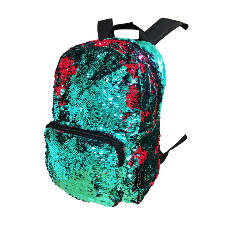 MOCHILA DMMSUPLIES FANTASIA CON LENTEJUELAS VERDE ROSA PB1610-05