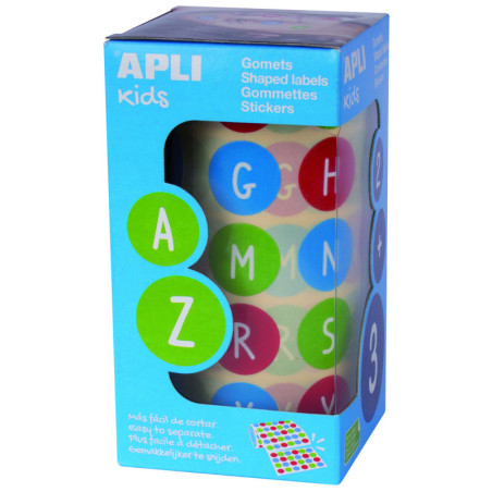 GOMETS REDONDOS ABC 20MM ROLLO REM MULTICOLOR APLI. 15126