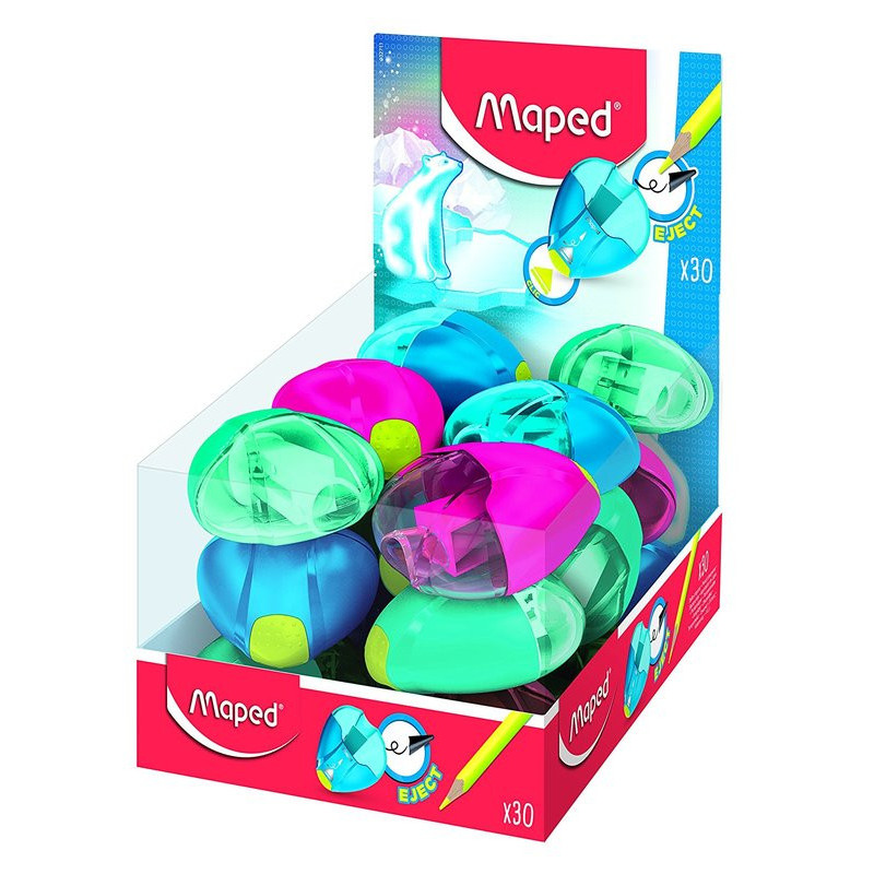 SACAPUNTAS MAPED DEPOSITO IGLOO EJECT UN USO TRANS COLORES UNIDAD 032711 (30)