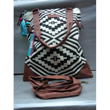 BOLSO BANDOLERA VERTICAL FUNKYFISH SACO C/ASAS 40CM GEOMETRIC FF133383 ^