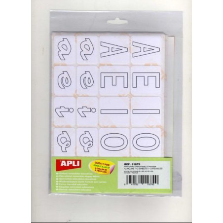 ETIQUETAS APLI GOMETS VOCALES 12H REF.11679 ^
