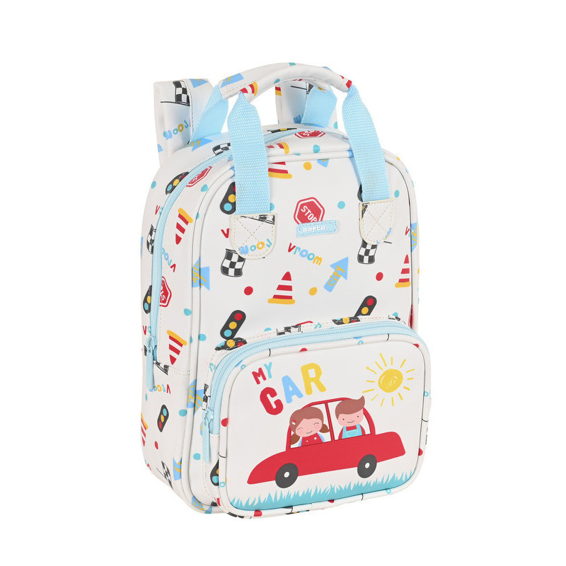 MOCHILA INFANTIL CON ASAS FACIL LIMPIEZA SAFTA PREESCOLAR "MY CAR" 612286765 28*20 SAFTA22