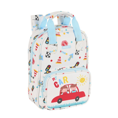MOCHILA INFANTIL CON ASAS FACIL LIMPIEZA SAFTA PREESCOLAR "MY CAR" 612286765 28*20 SAFTA22