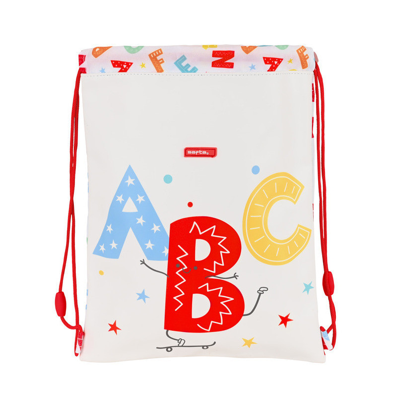 SACO PLANO JUNIOR FACIL LIMPIEZA SAFTA PREESCOLAR "ALPHABET" 612287855 34*26 SAFTA22