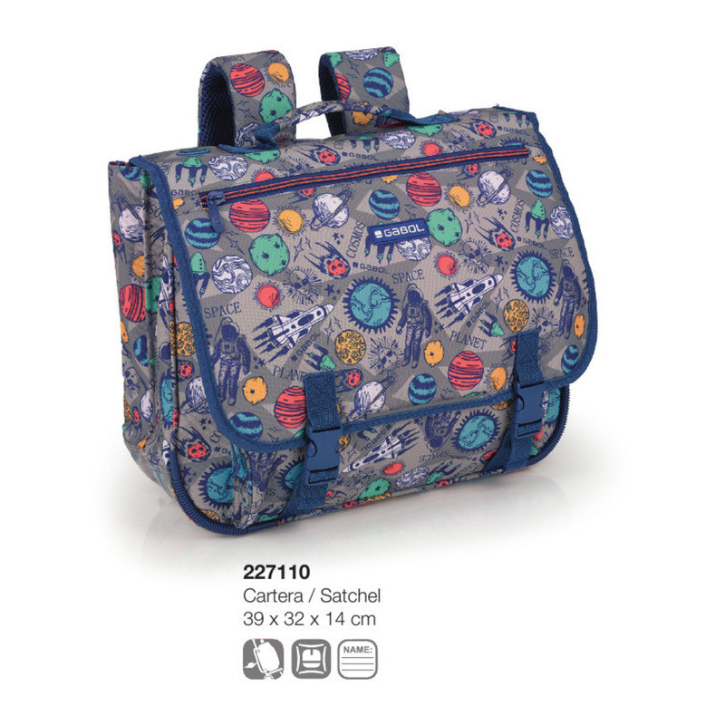 MOCHILA FRANCESA CRUZADA GABOL20 PLANET BOY 39CM 227110