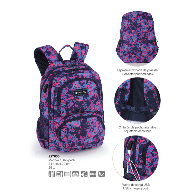 MOCHILA WR USB GABOL20 LIA TEENAGER 46CM 227630