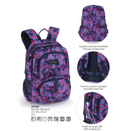 MOCHILA WR USB GABOL20 LIA TEENAGER 46CM 227630