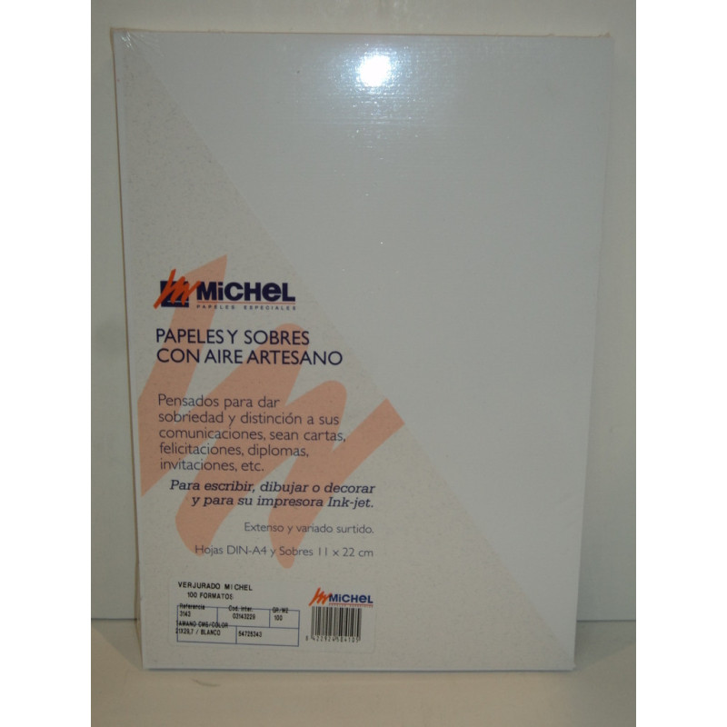 PAPEL MCH VERJURADO GALGO A-4  100G BLANCO PTE 100H 3143