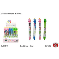 BOLIGRAFO MULTICOLOR 6 COLORES SORT SERIE DINOSAURIOS 5544 (36)