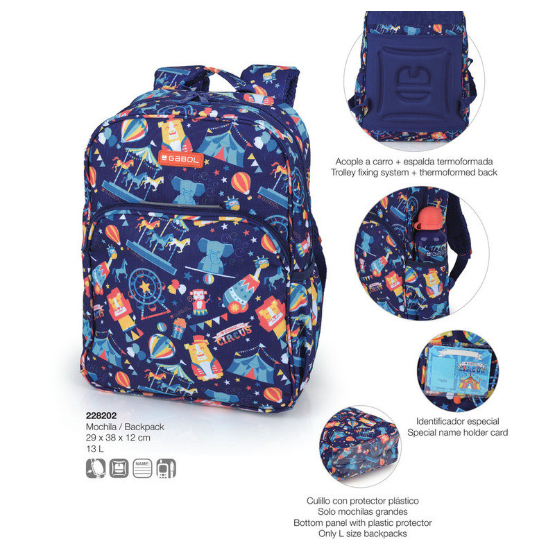 MOCHILA GABOL20 CIRCUS INFANT 38CM 228202