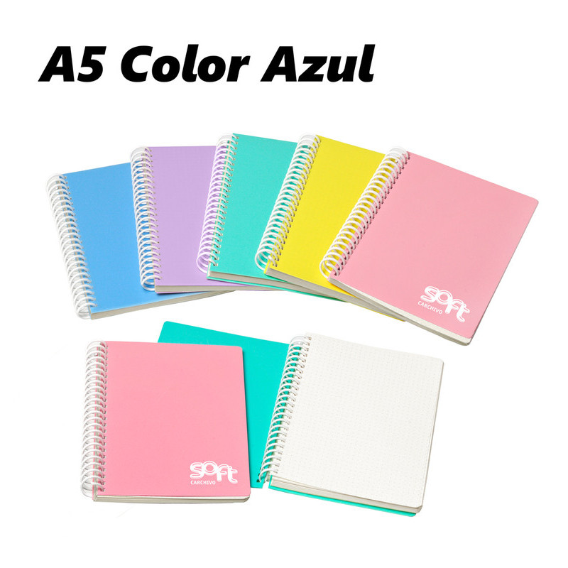 LIBRETA A5 PP CARCHIVO PUNTEADO 80H 90G AZUL 64604110